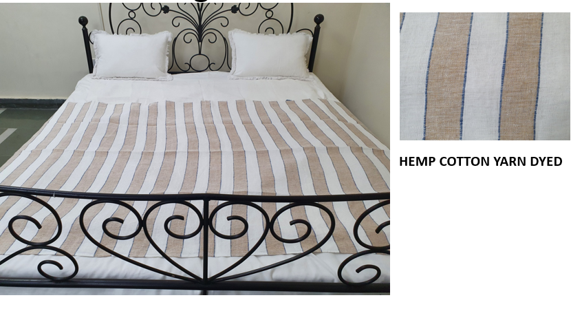 Hemp Cotton Yarn Dyed Bed Sheet