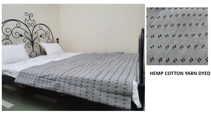 Hemp Cotton Yarn Dyed Bedspread