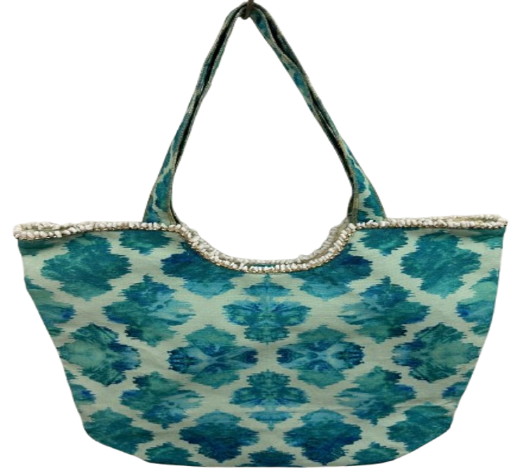 Blue Patterned Tote Bag