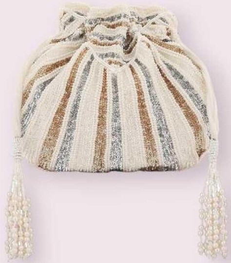 Vintage Beaded Drawstring Pouch