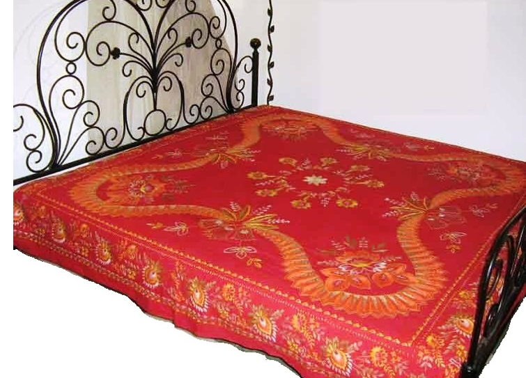 Decorative Red Bedspread