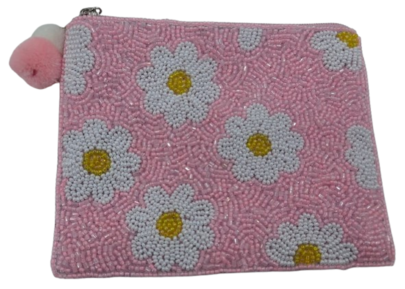 Beaded Daisy Clutch Bag