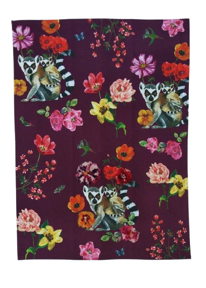 Floral Lemur Decorative Tapestry