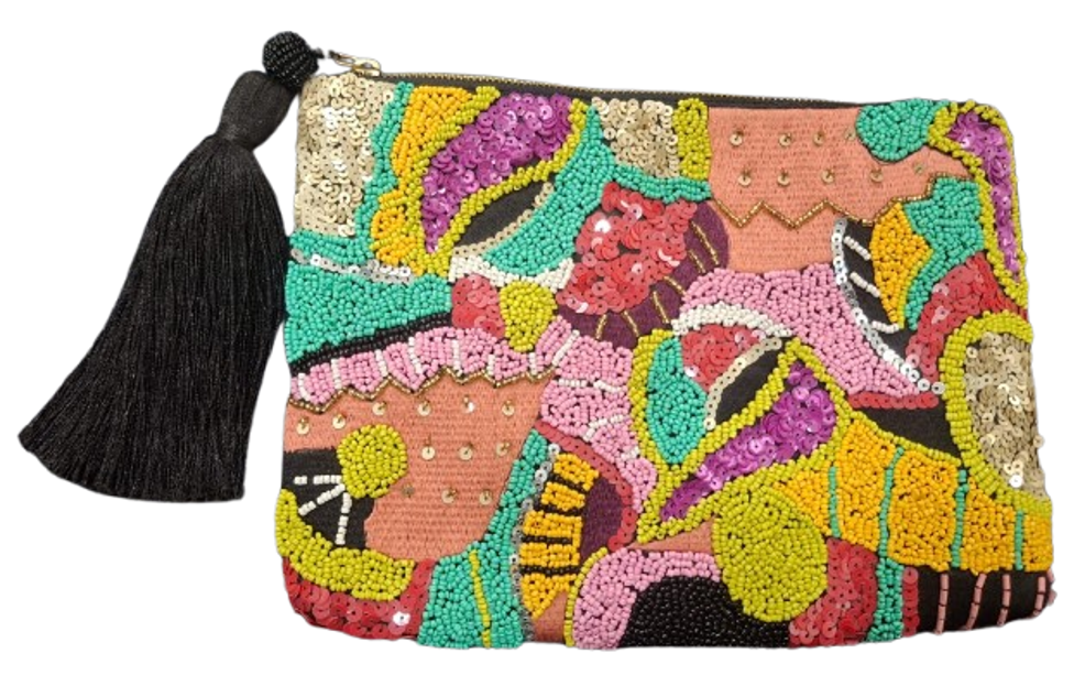 Colorful Sequin Embellished Pouch