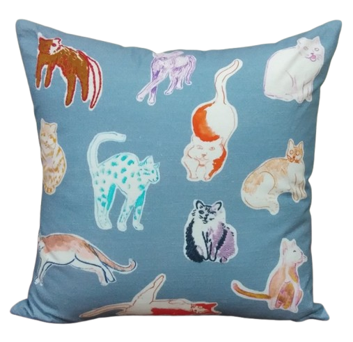 Decorative Cat Print Pillow