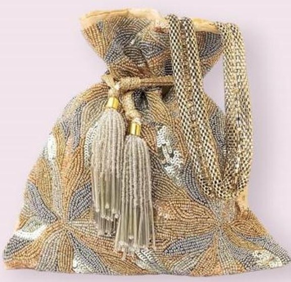 Embroidered Beaded Potli Bag