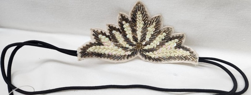 Embroidered Leaf Headband