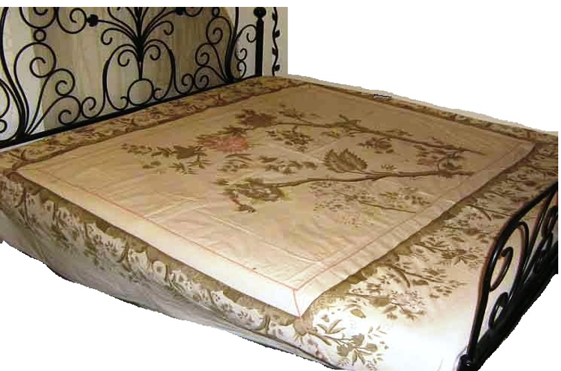 Floral Embroidered Bedspread