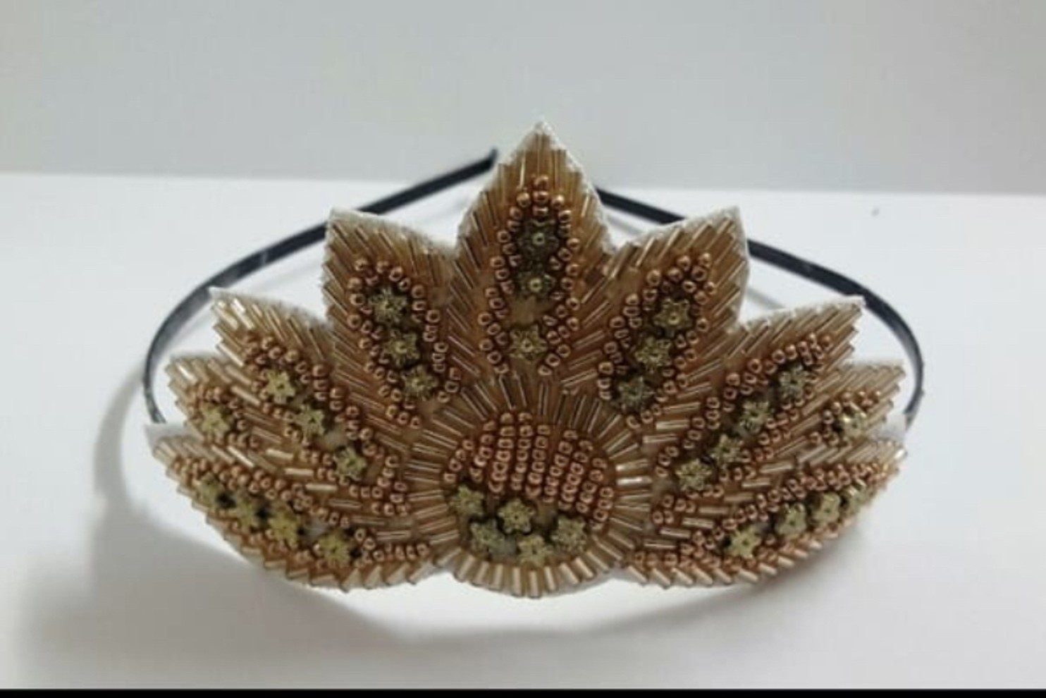 Handcrafted Beaded Leaf Headband