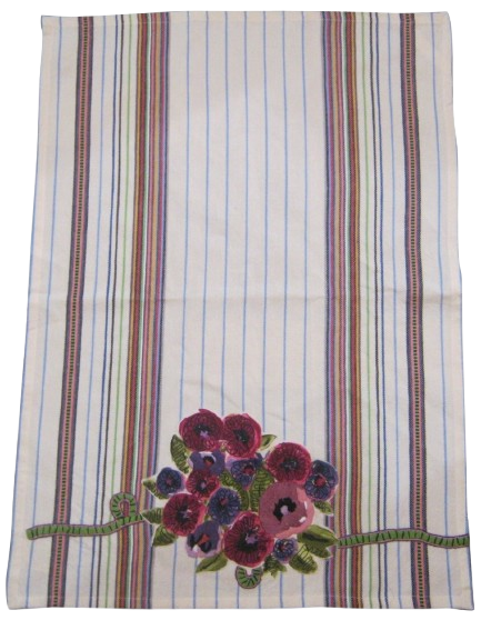 Floral Embroidered Kitchen Towel