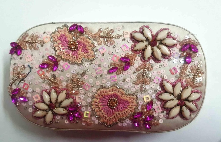 Embroidered Floral Clutch