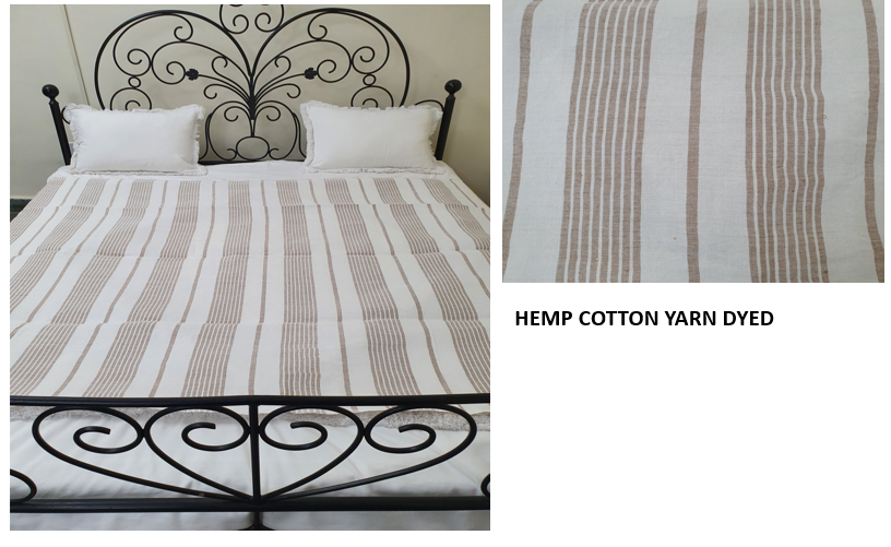 Hemp Cotton Yarn Dyed Bed Sheet