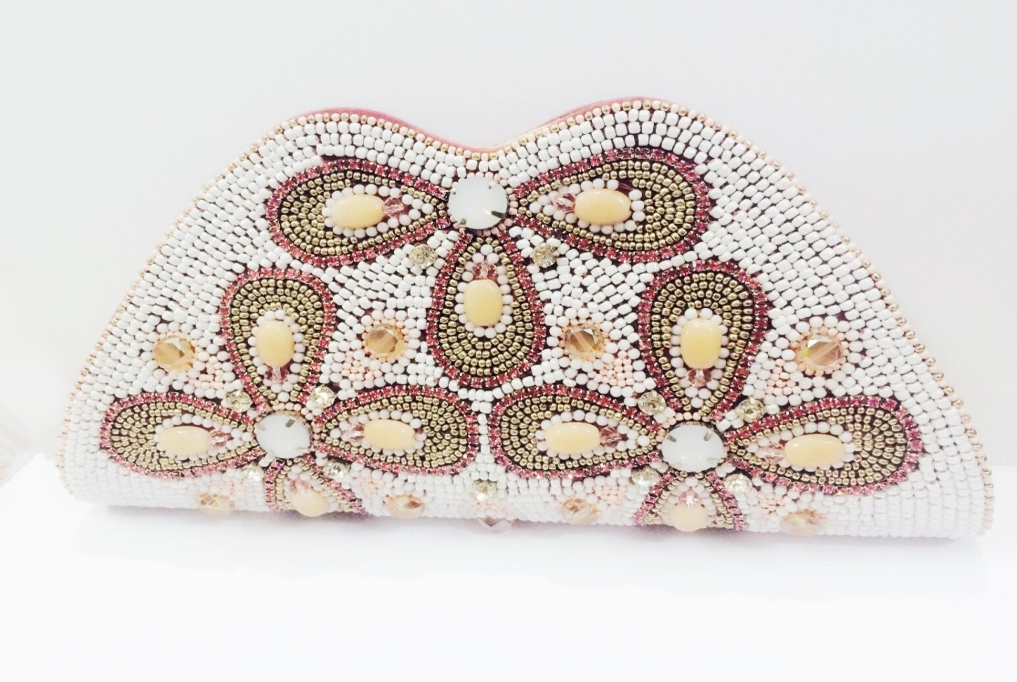 Embroidered Beaded Clutch Bag