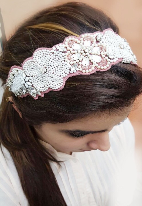 Handcrafted Beaded Floral Headband