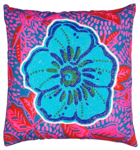 Embroidered Floral Cushion
