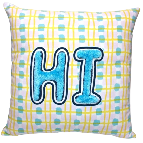HI Greeting Decorative Pillow