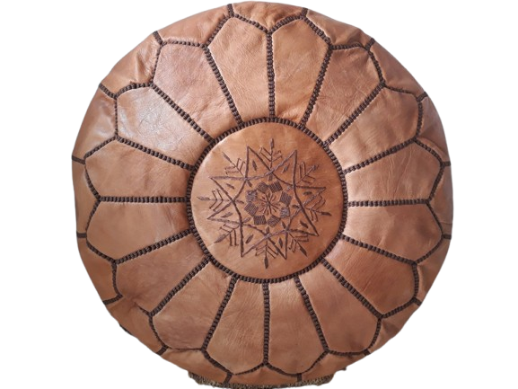 Moroccan Leather Pouf