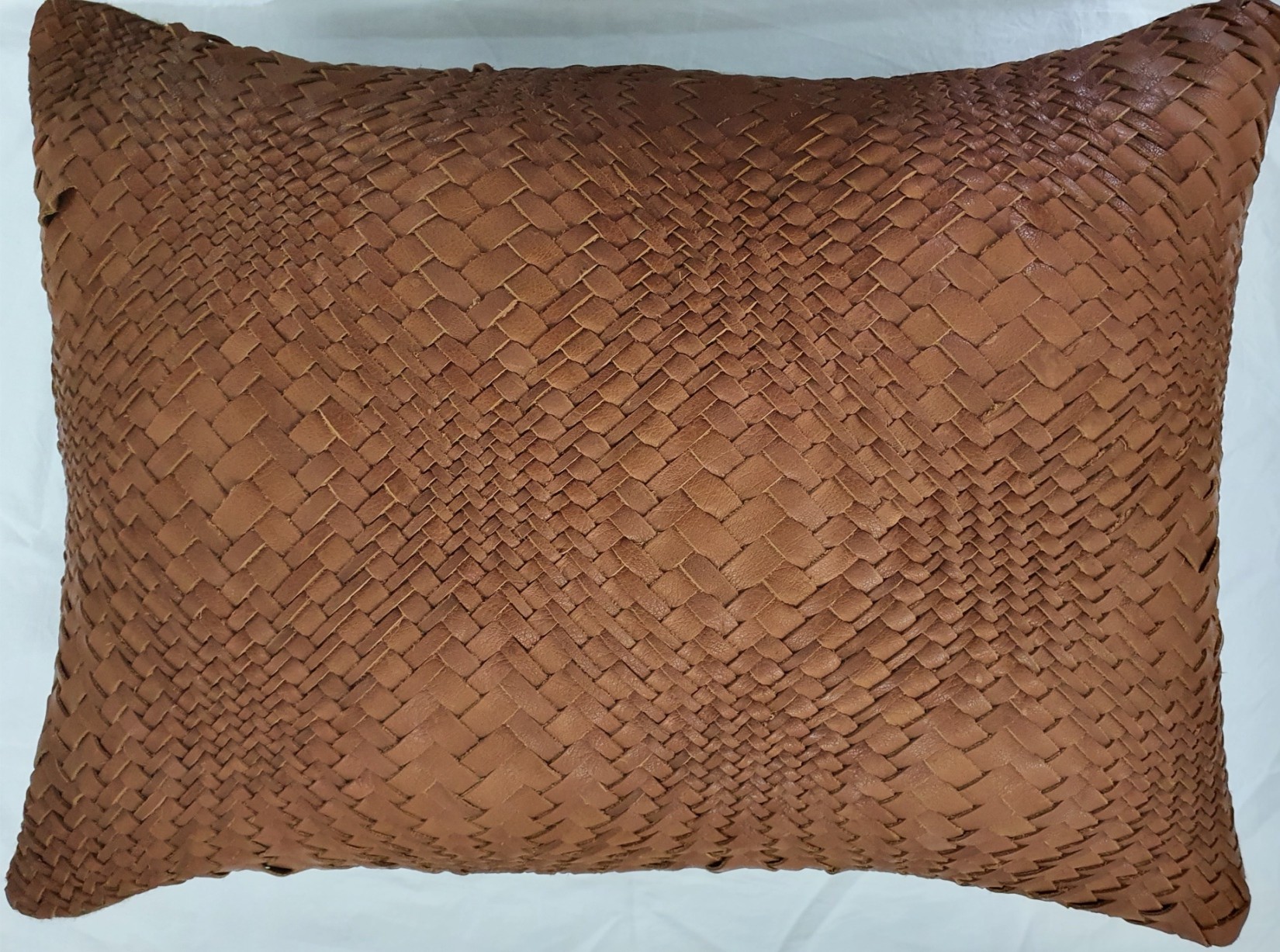 Handwoven Leather Pillow