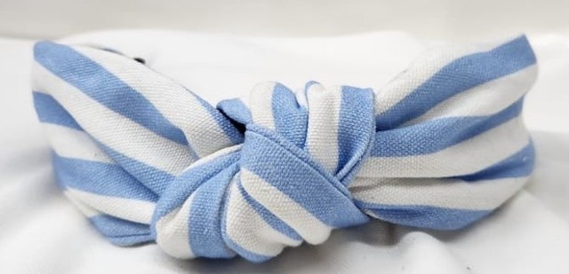 Blue and White Striped Headband