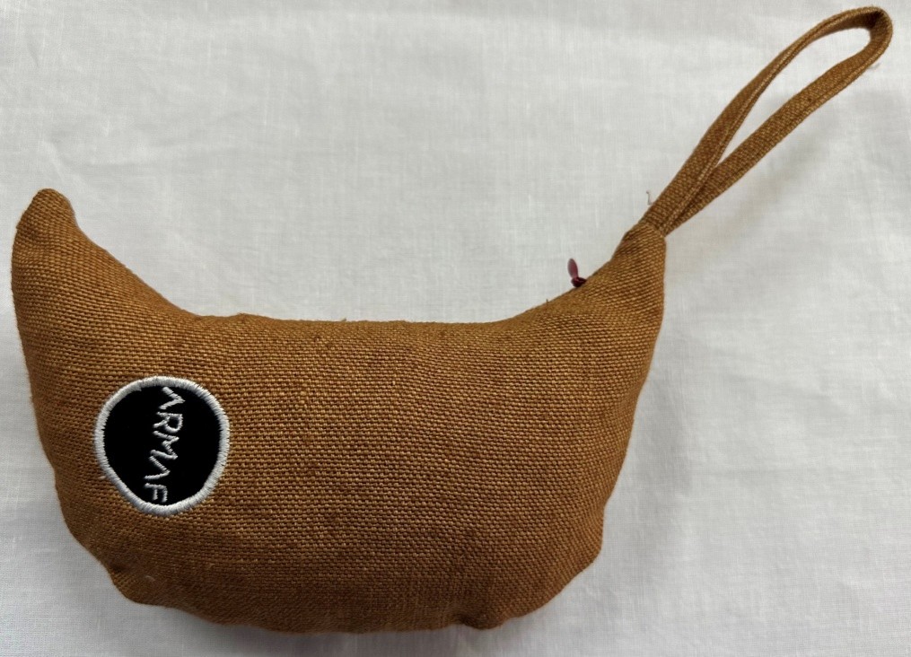 Brown Fabric Wristlet Pouch