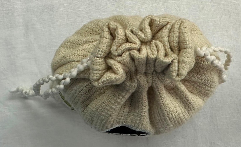 Handmade Knitted Drawstring Pouch