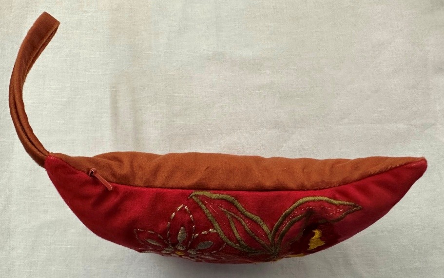 Embroidered Red Fabric Pouch