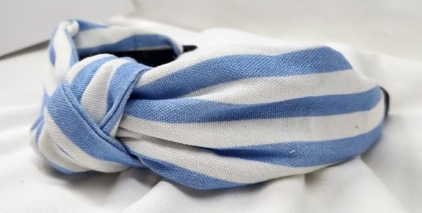 Blue and White Striped Headband