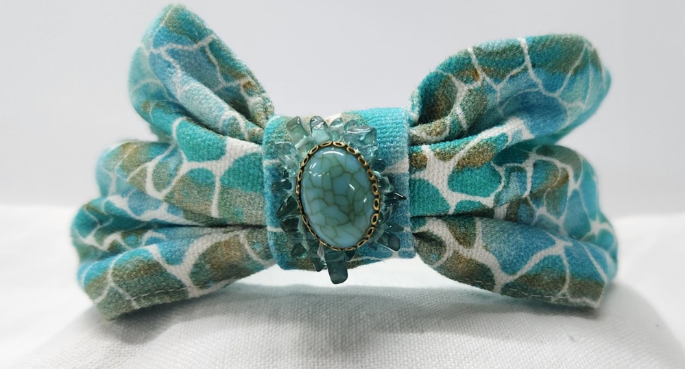 Turquoise Gemstone Fabric Bracelet