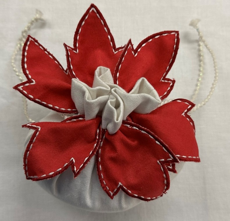 Handmade Fabric Flower Pouch