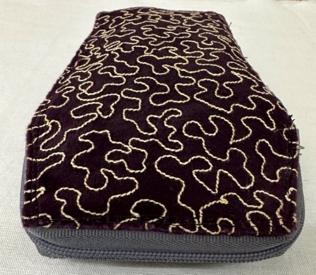 Embroidered Velvet Zipper Pouch