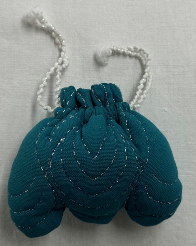Handcrafted Teal Fabric Pouch