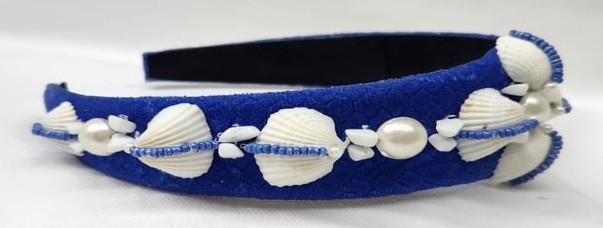Seashell Embellished Blue Headband