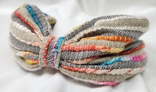 Handmade Multicolor Fabric Bow