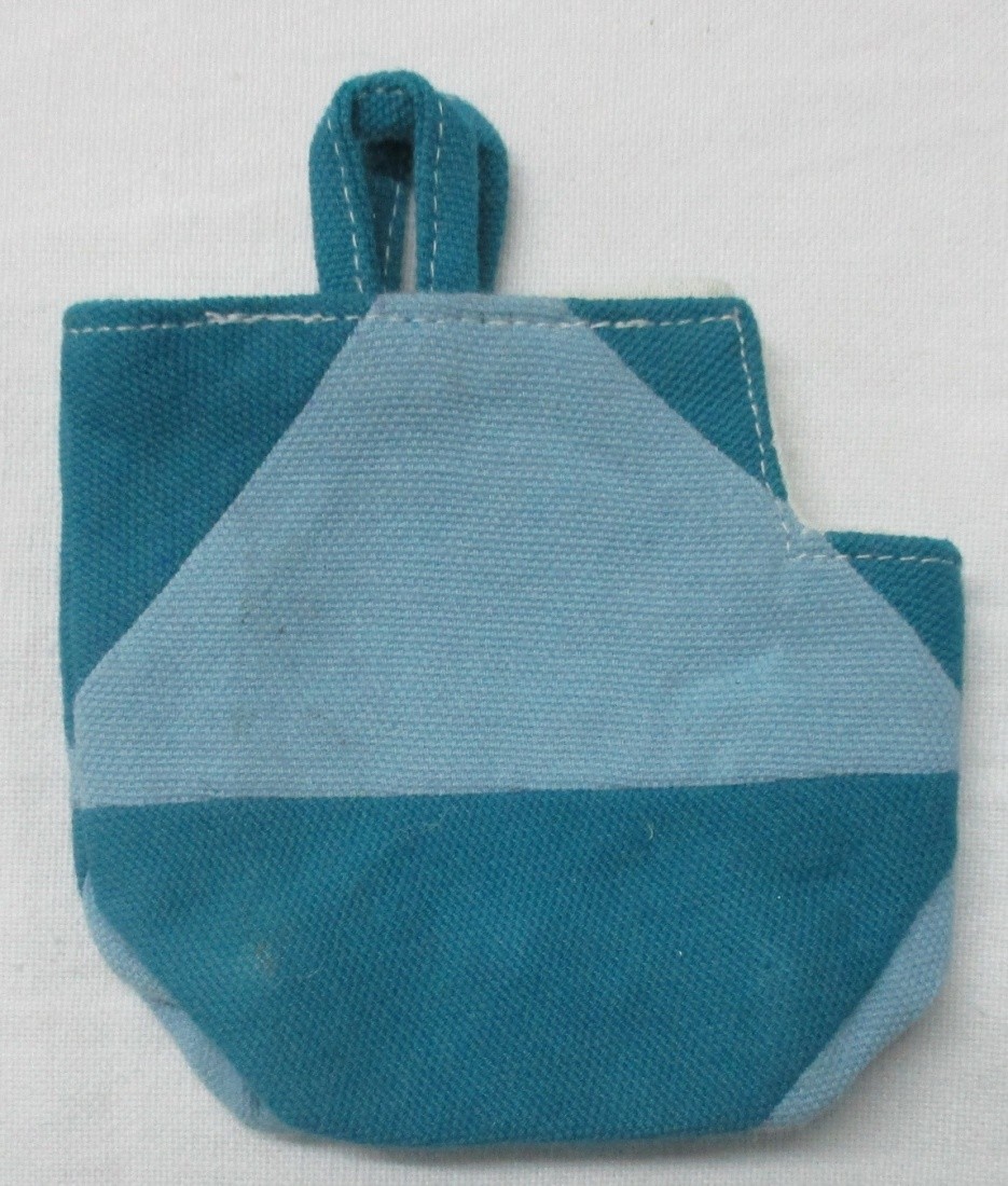 Small Blue Fabric Pouch