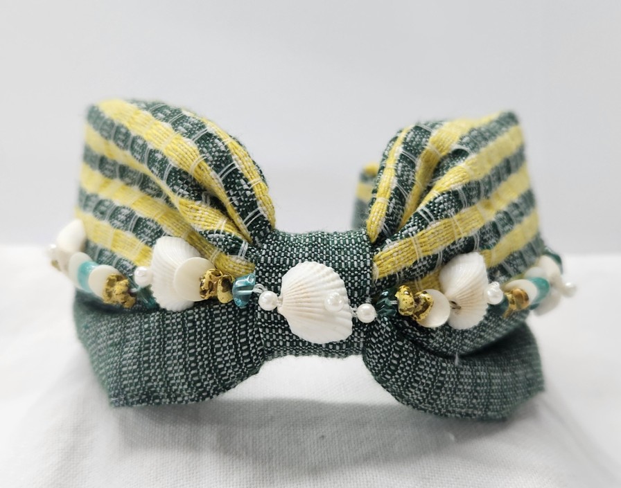 Striped Fabric Headband with Shells
