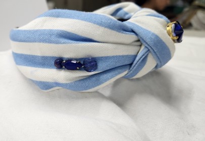Striped Blue and White Headband