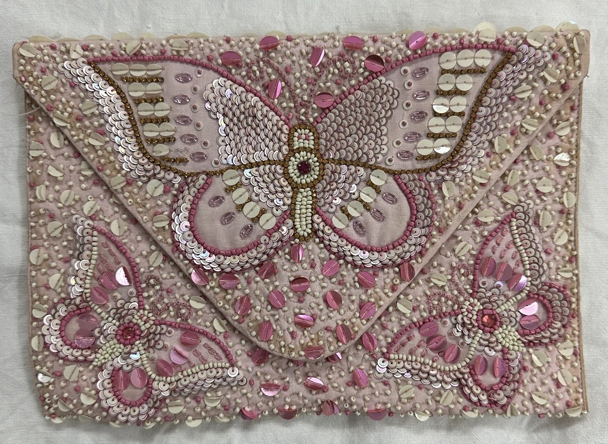Handcrafted Butterfly Beaded Clutch