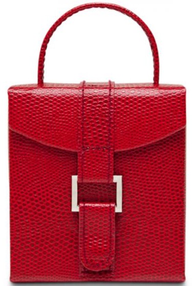 Red Textured Mini Handbag