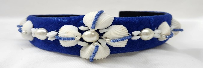 Seashell Embellished Blue Headband