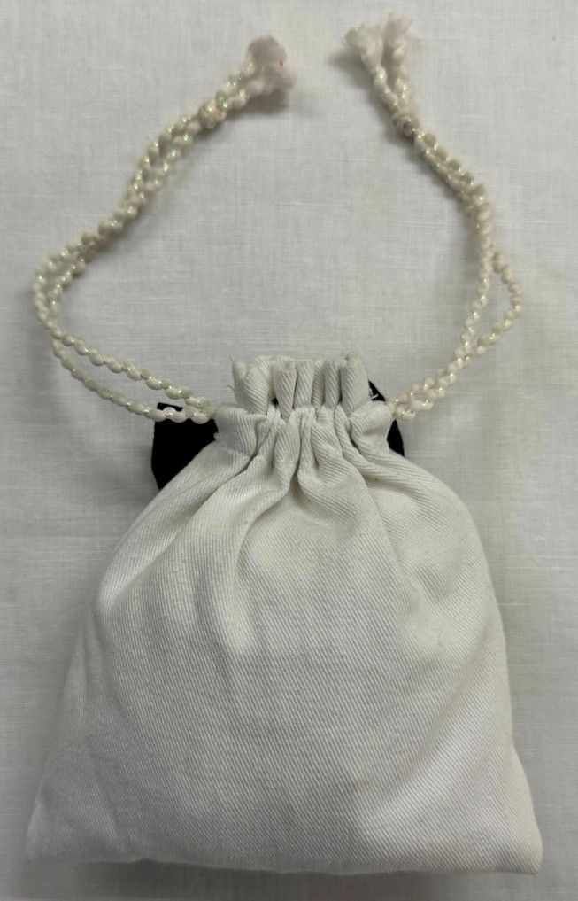 Elegant White Drawstring Pouch