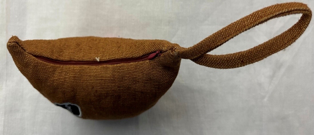 Brown Fabric Wristlet Pouch