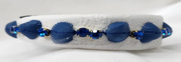 Blue Shell and Crystal Headband