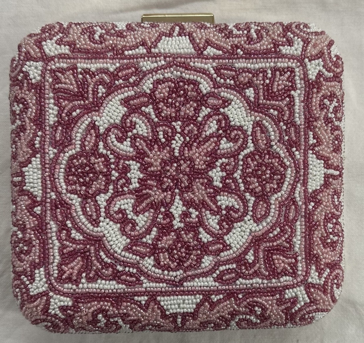 Embroidered Beaded Clutch Bag