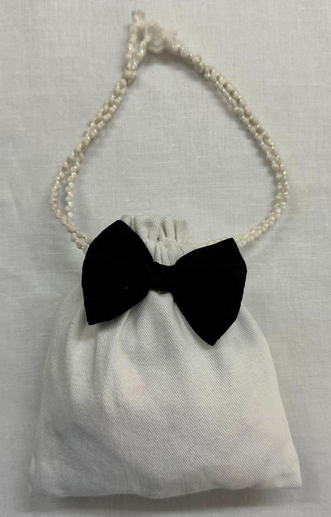 Elegant White Drawstring Pouch