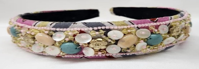 Embroidered Beaded Headband