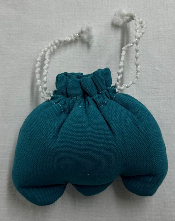 Handcrafted Teal Fabric Pouch