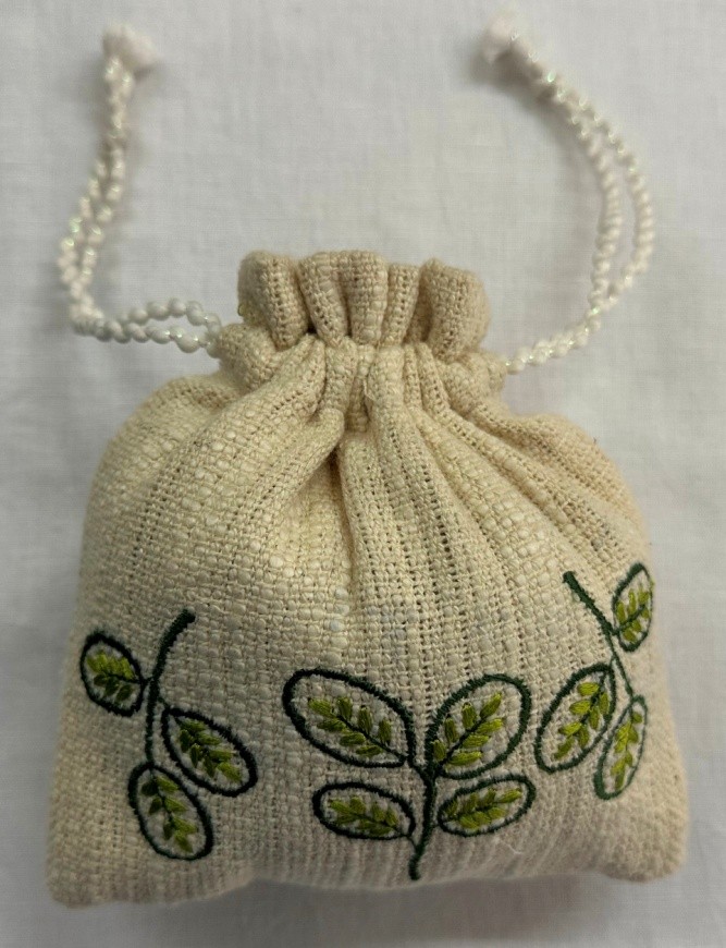 Handmade Knitted Drawstring Pouch