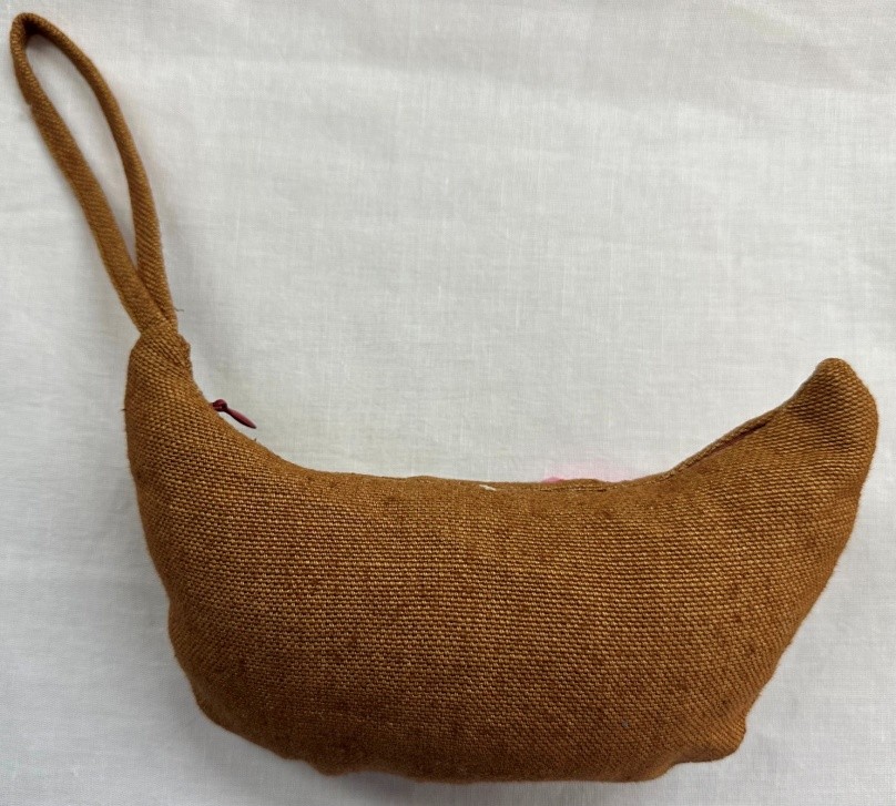 Brown Fabric Wristlet Pouch