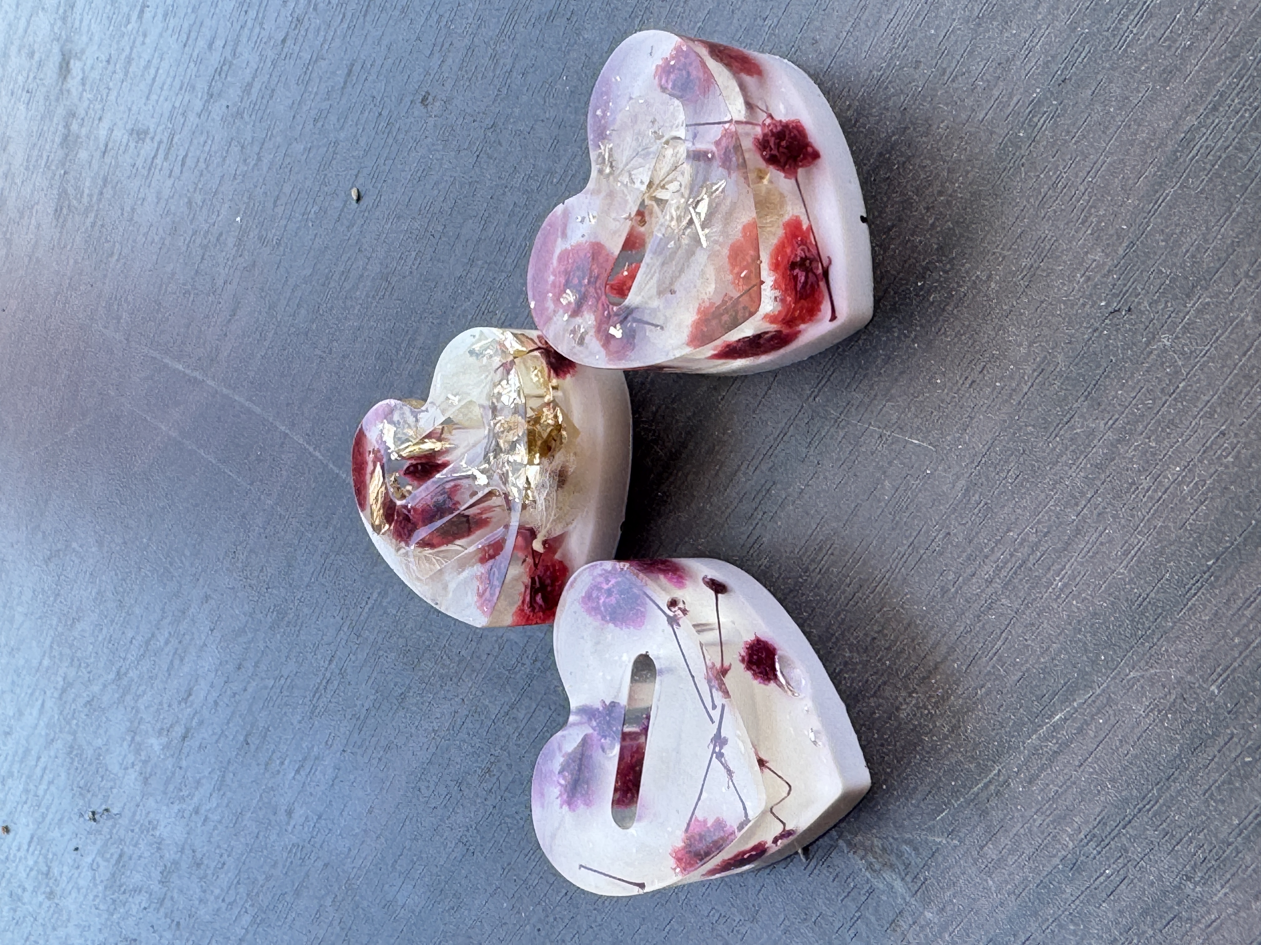 Handmade Heart-Shaped Resin Ring  Box