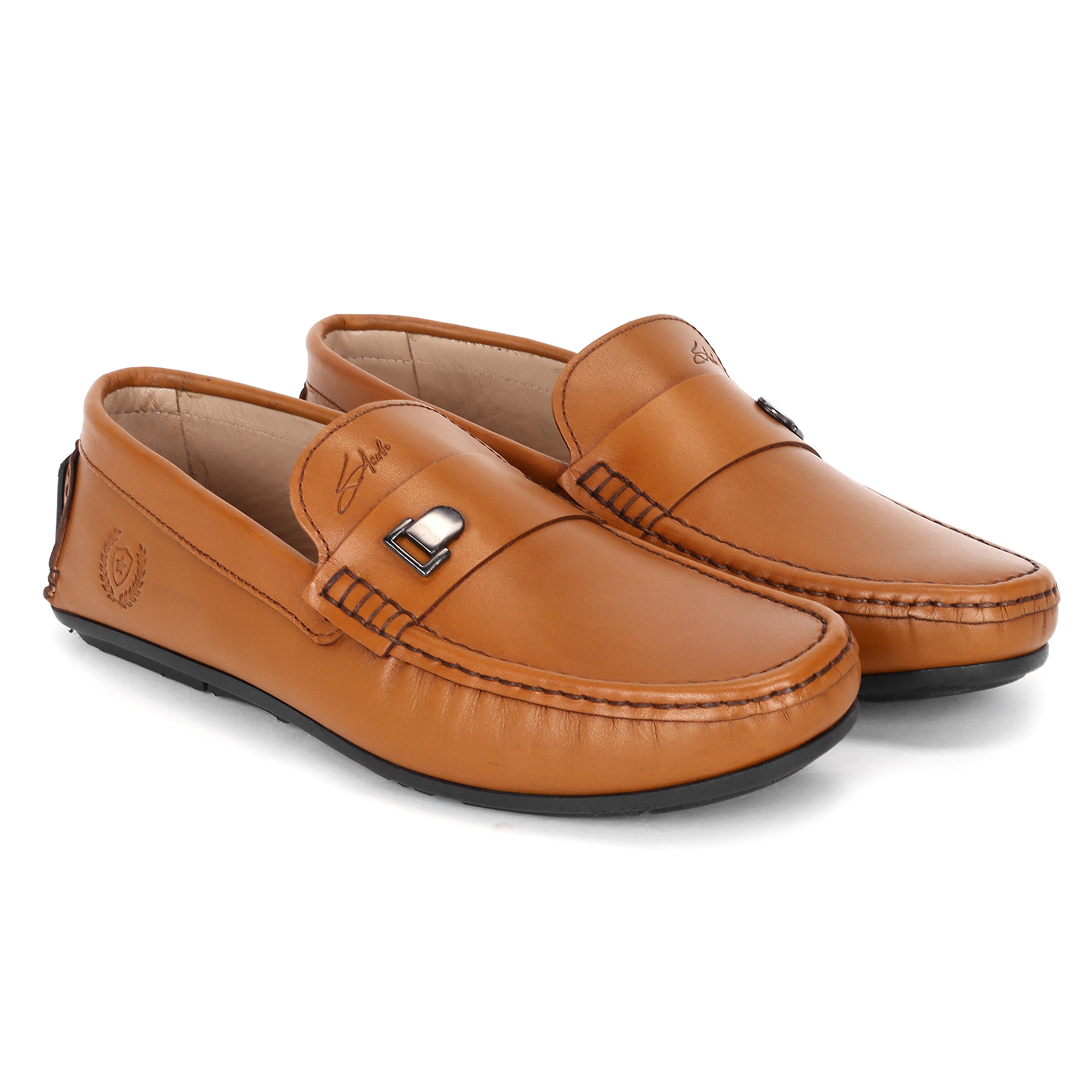 Stargo Stylish Tan Loafers for Men | Synthetic Leather Slip-On Buckle Casual Shoes Loafers For Men